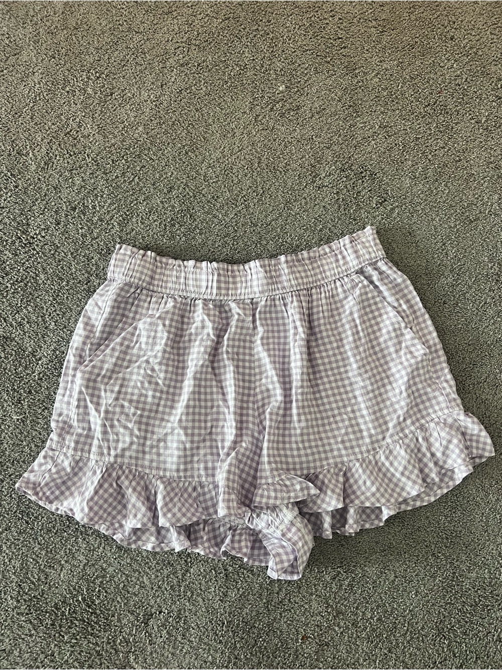 Hollister Light Lavender Gingham Ruffle Skort